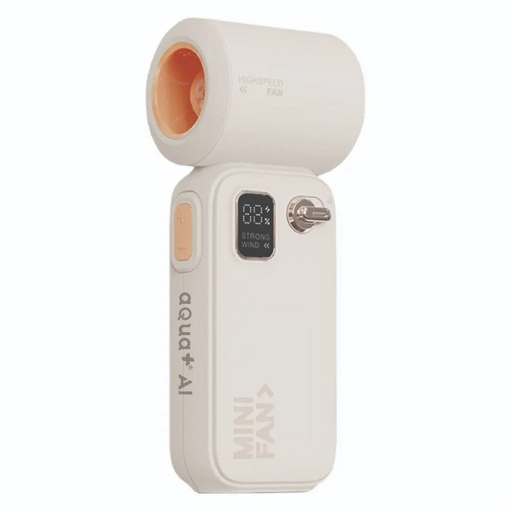 Aqua+ AI Fan Handheld Turbo Fan High Speed Fan LED Display Rechargeable Portable Turbo Fan Electric