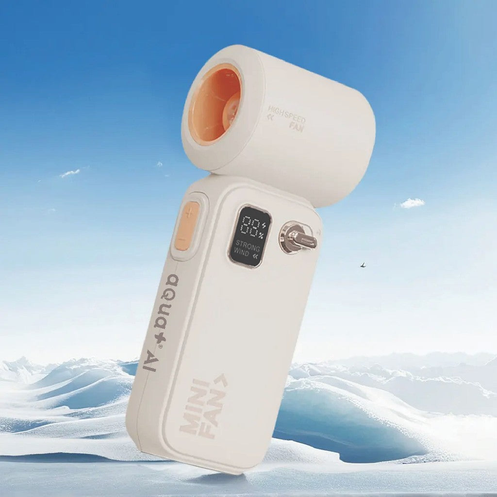 Aqua+ AI Fan Handheld Turbo Fan High Speed Fan LED Display Rechargeable Portable Turbo Fan Electric