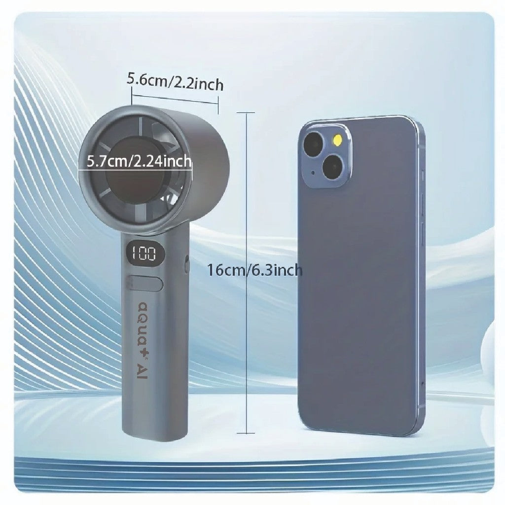 Aqua+ AI Fan Handheld Mini Fan with 120 Speed Powerful USB Charging, Suitable for Travel, Outdoor