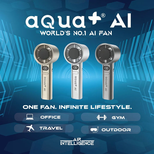 Aqua+ AI Fan Handheld Mini Fan with 120 Speed Powerful USB Charging, Suitable for Travel, Outdoor