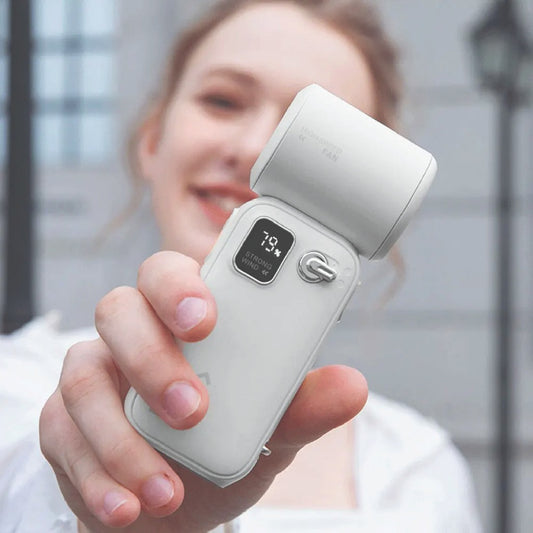 Aqua+ AI Fan Handheld Turbo Fan High Speed Fan LED Display Rechargeable Portable Turbo Fan Electric