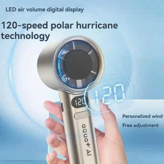 Aqua+ AI Fan Handheld Mini Fan with 120 Speed Powerful USB Charging, Suitable for Travel, Outdoor