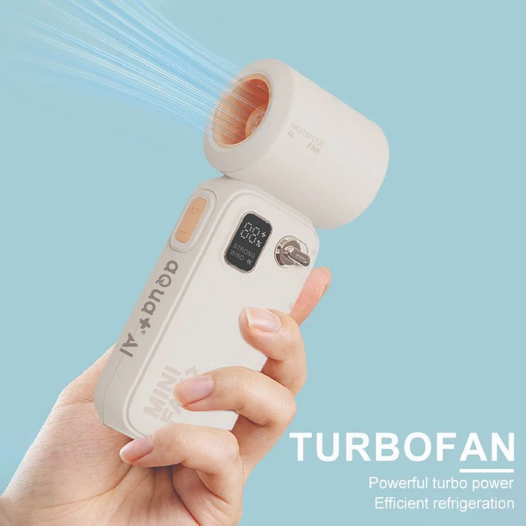 Aqua+ AI Fan Handheld Turbo Fan High Speed Fan LED Display Rechargeable Portable Turbo Fan Electric