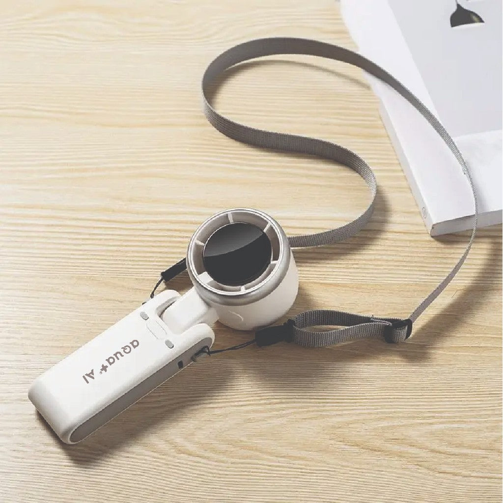 Aqua+ AI Fan Handheld Turbo Fan Wearable Personal Desk Fan Small Mini Fan With Smart Digital Display